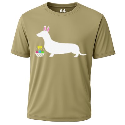 Dachshund Easter Bunny Dog Silhouette Performance Shirt