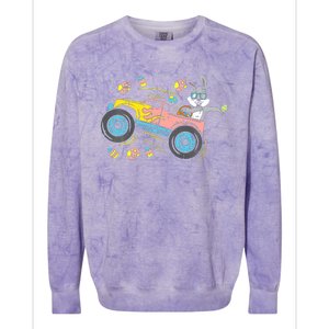 Dabbing Easter Bunny Happy Easter Monster Truck Lovers Colorblast Crewneck Sweatshirt