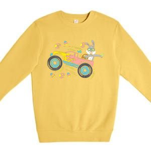 Dabbing Easter Bunny Happy Easter Monster Truck Lovers Premium Crewneck Sweatshirt