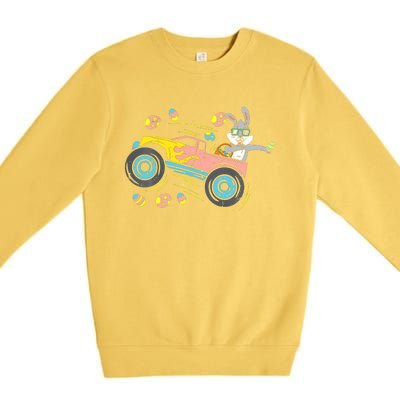 Dabbing Easter Bunny Happy Easter Monster Truck Lovers Premium Crewneck Sweatshirt