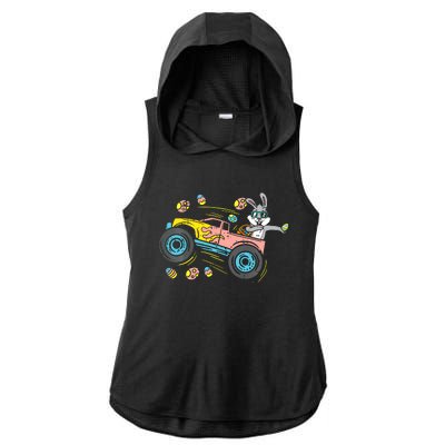 Dabbing Easter Bunny Happy Easter Monster Truck Lovers Ladies PosiCharge Tri-Blend Wicking Draft Hoodie Tank