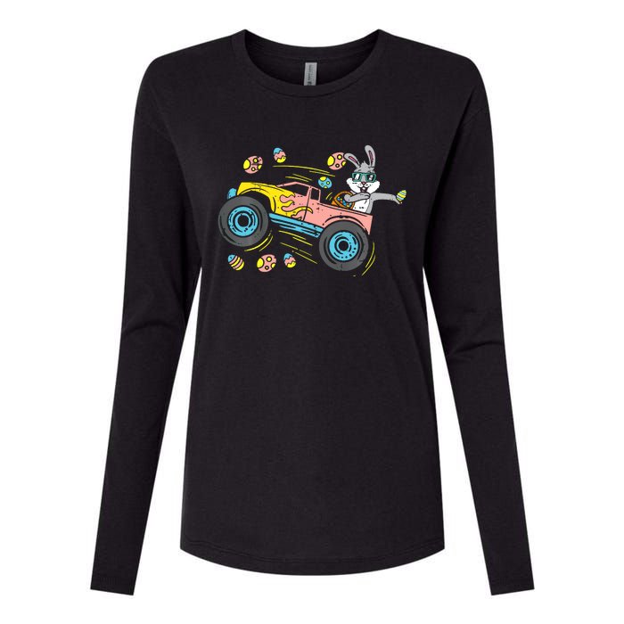 Dabbing Easter Bunny Happy Easter Monster Truck Lovers Womens Cotton Relaxed Long Sleeve T-Shirt