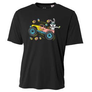 Dabbing Easter Bunny Happy Easter Monster Truck Lovers Cooling Performance Crew T-Shirt