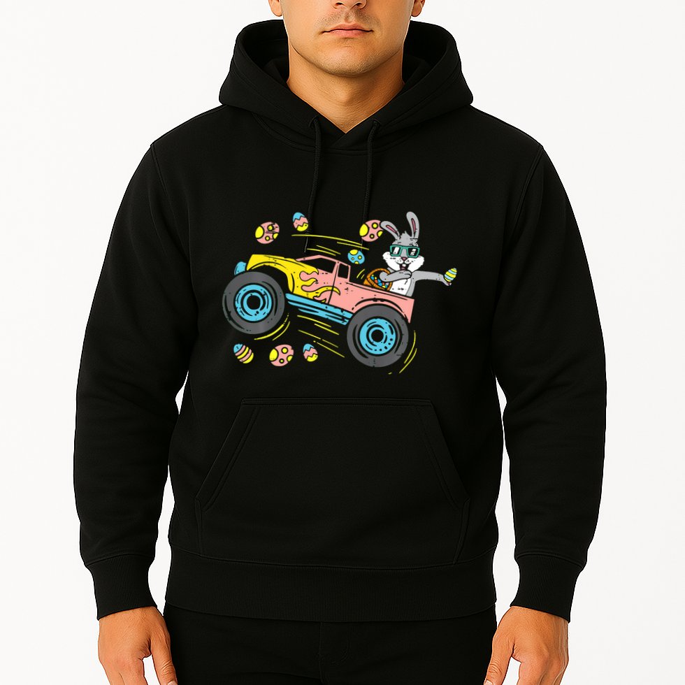 Dabbing Easter Bunny Happy Easter Monster Truck Lovers Hoodie