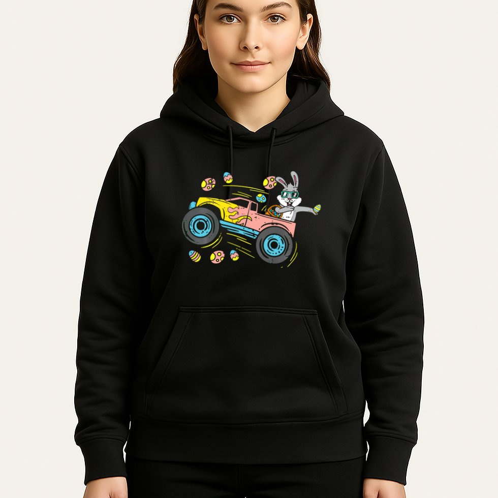 Dabbing Easter Bunny Happy Easter Monster Truck Lovers Hoodie