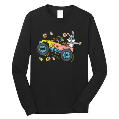 Dabbing Easter Bunny Happy Easter Monster Truck Lovers Long Sleeve Shirt