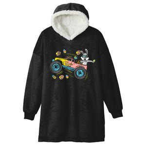 Dabbing Easter Bunny Happy Easter Monster Truck Lovers Hooded Wearable Blanket