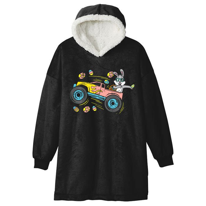 Dabbing Easter Bunny Happy Easter Monster Truck Lovers Hooded Wearable Blanket