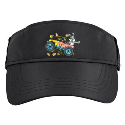 Dabbing Easter Bunny Happy Easter Monster Truck Lovers Adult Drive Performance Visor