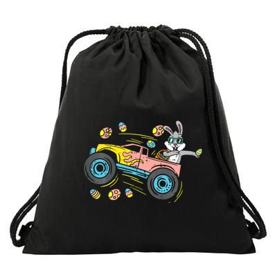 Dabbing Easter Bunny Happy Easter Monster Truck Lovers Drawstring Bag