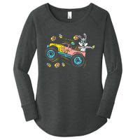 Dabbing Easter Bunny Happy Easter Monster Truck Lovers Women's Perfect Tri Tunic Long Sleeve Shirt