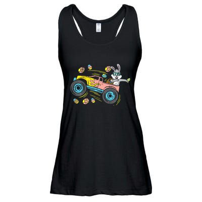 Dabbing Easter Bunny Happy Easter Monster Truck Lovers Ladies Essential Flowy Tank