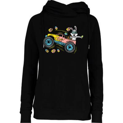 Dabbing Easter Bunny Happy Easter Monster Truck Lovers Womens Funnel Neck Pullover Hood