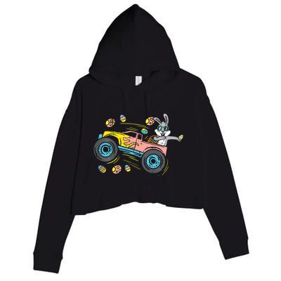 Dabbing Easter Bunny Happy Easter Monster Truck Lovers Crop Fleece Hoodie