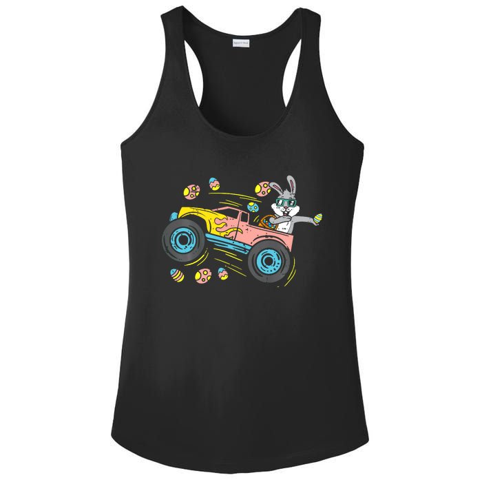 Dabbing Easter Bunny Happy Easter Monster Truck Lovers Ladies PosiCharge Competitor Racerback Tank