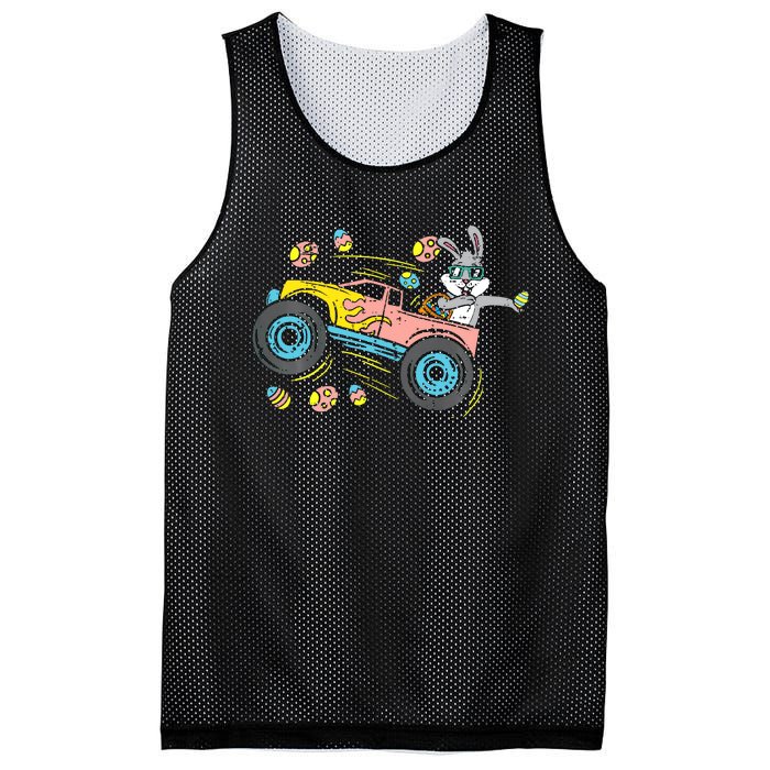 Dabbing Easter Bunny Happy Easter Monster Truck Lovers Mesh Reversible Basketball Jersey Tank