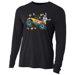 Dabbing Easter Bunny Happy Easter Monster Truck Lovers Cooling Performance Long Sleeve Crew