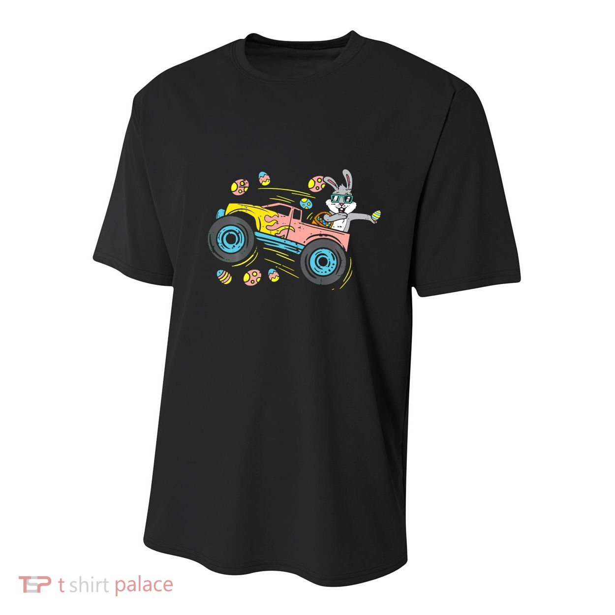 Dabbing Easter Bunny Happy Easter Monster Truck Lovers Youth Performance Sprint T-Shirt