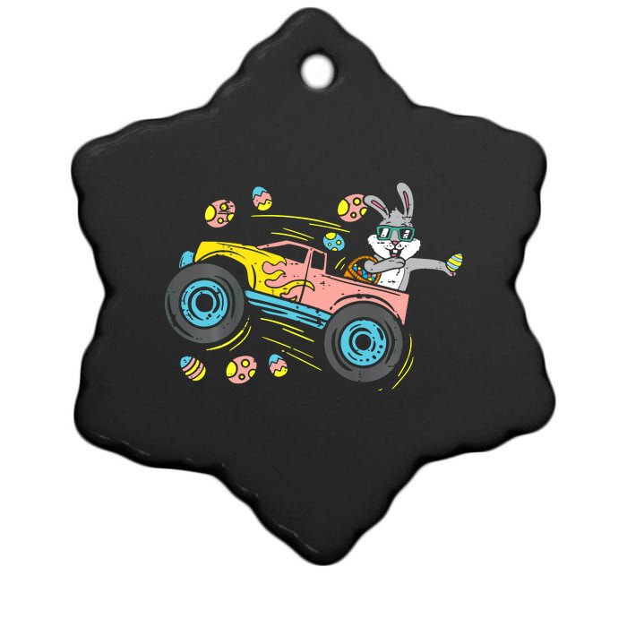 Dabbing Easter Bunny Happy Easter Monster Truck Lovers Ceramic Star Ornament