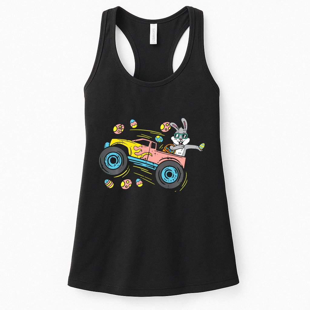 Dabbing Easter Bunny Happy Easter Monster Truck Lovers Womens Tank Top