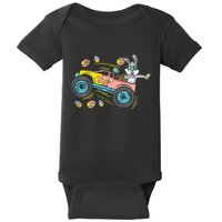Dabbing Easter Bunny Happy Easter Monster Truck Lovers Baby Bodysuit