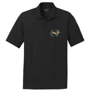 Dabbing Easter Bunny Happy Easter Monster Truck Lovers PosiCharge RacerMesh Polo