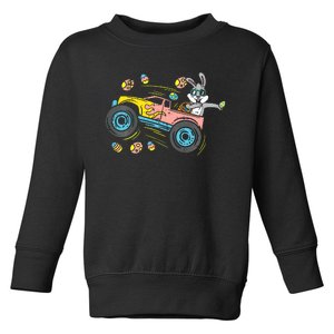 Dabbing Easter Bunny Happy Easter Monster Truck Lovers Toddler Sweatshirt