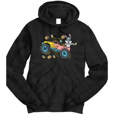 Dabbing Easter Bunny Happy Easter Monster Truck Lovers Tie Dye Hoodie