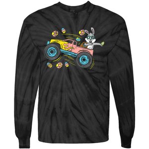 Dabbing Easter Bunny Happy Easter Monster Truck Lovers Tie-Dye Long Sleeve Shirt