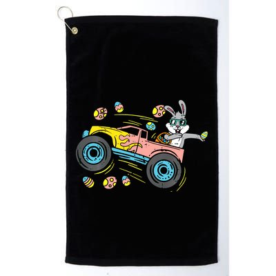 Dabbing Easter Bunny Happy Easter Monster Truck Lovers Golf Towel