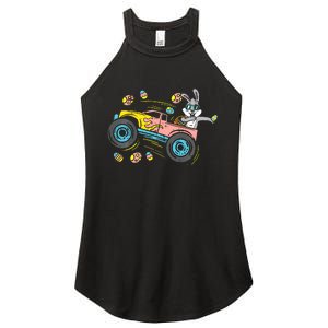 Dabbing Easter Bunny Happy Easter Monster Truck Lovers Women's Perfect Tri Rocker Tank