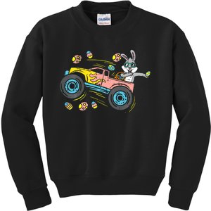 Dabbing Easter Bunny Happy Easter Monster Truck Lovers Kids Sweatshirt