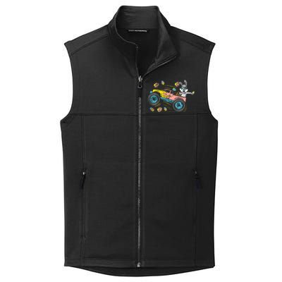 Dabbing Easter Bunny Happy Easter Monster Truck Lovers Collective Smooth Fleece Vest