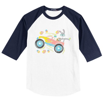 Dabbing Easter Bunny Happy Easter Monster Truck Lovers Baseball Sleeve Shirt