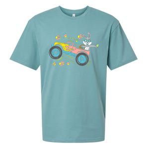 Dabbing Easter Bunny Happy Easter Monster Truck Lovers Sueded Cloud Jersey T-Shirt