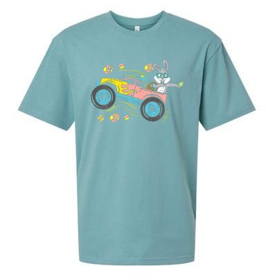 Dabbing Easter Bunny Happy Easter Monster Truck Lovers Sueded Cloud Jersey T-Shirt