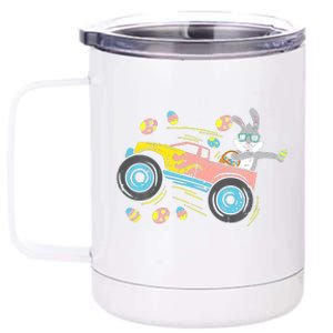 Dabbing Easter Bunny Happy Easter Monster Truck Lovers 12 oz Stainless Steel Tumbler Cup