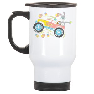 Dabbing Easter Bunny Happy Easter Monster Truck Lovers Stainless Steel Travel Mug