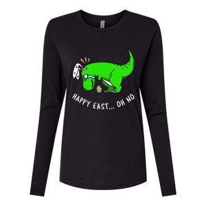 Dinosaur Easter Bunny Funny Humor TRex Gift Womens Cotton Relaxed Long Sleeve T-Shirt