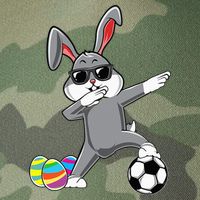 Dabbing Easter Bunny Rabbit Dab Soccer Player Legacy Tie Dye Trucker Hat