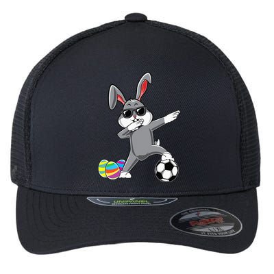 Dabbing Easter Bunny Rabbit Dab Soccer Player Flexfit Unipanel Trucker Cap