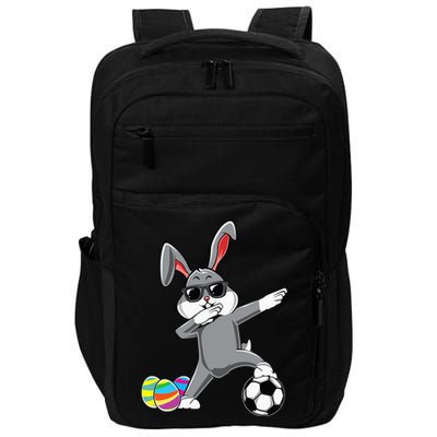Dabbing Easter Bunny Rabbit Dab Soccer Player Impact Tech Backpack