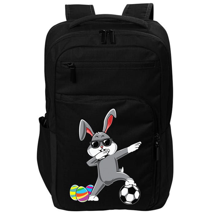 Dabbing Easter Bunny Rabbit Dab Soccer Player Impact Tech Backpack