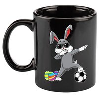 Dabbing Easter Bunny Rabbit Dab Soccer Player 11oz C Handle Ceramic Mug