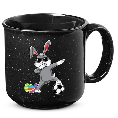 Dabbing Easter Bunny Rabbit Dab Soccer Player 15oz Campfire Ceramic Mug