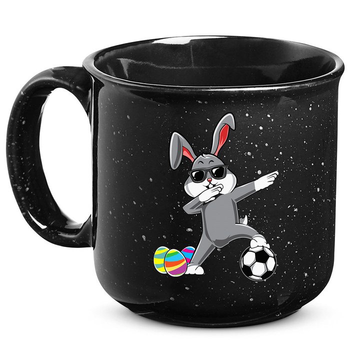 Dabbing Easter Bunny Rabbit Dab Soccer Player 15oz Campfire Ceramic Mug