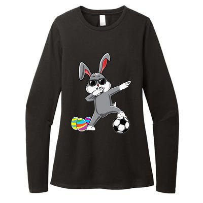 Dabbing Easter Bunny Rabbit Dab Soccer Player Womens CVC Long Sleeve Shirt