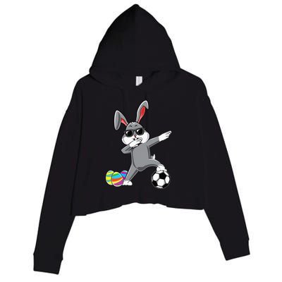 Dabbing Easter Bunny Rabbit Dab Soccer Player Crop Fleece Hoodie