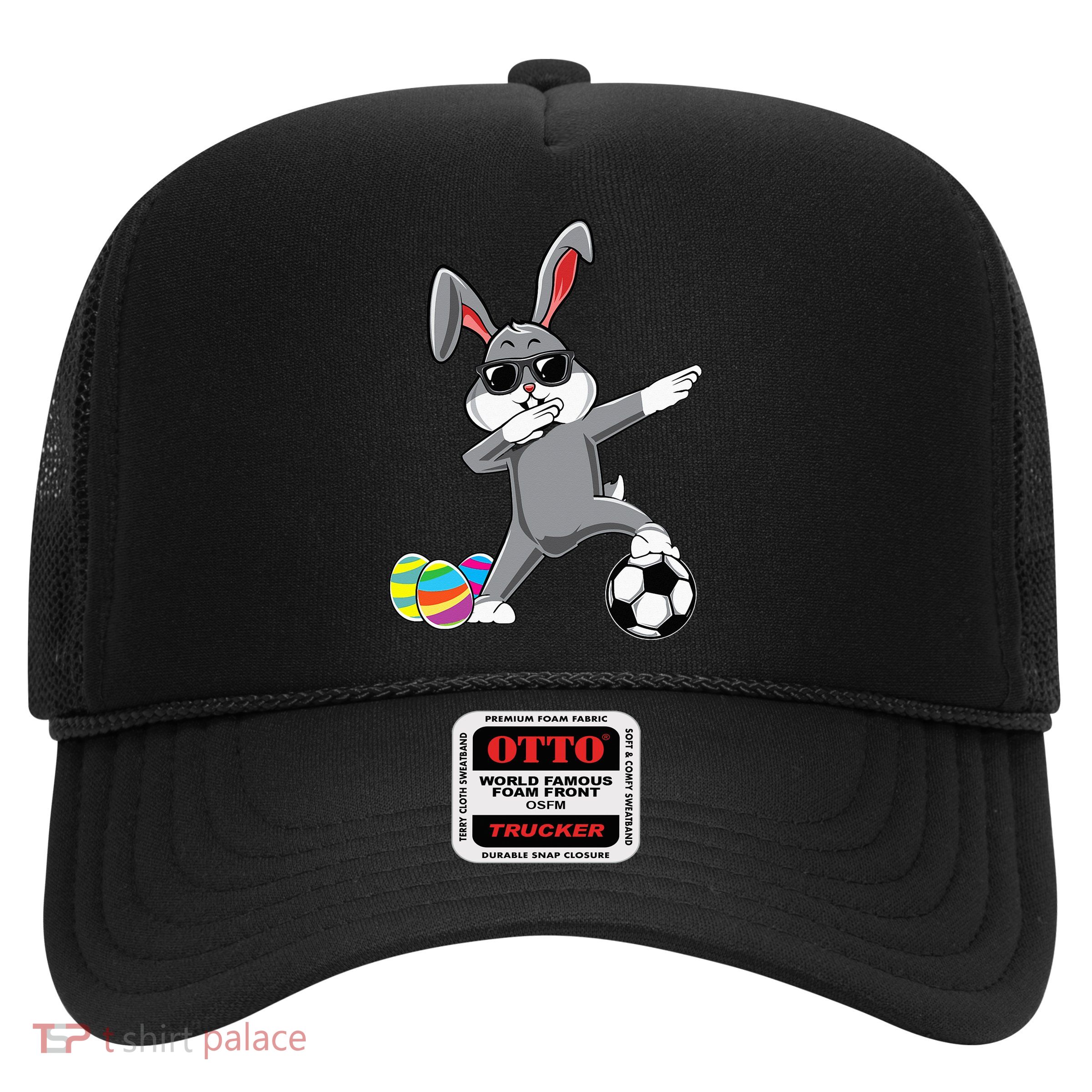 Dabbing Easter Bunny Rabbit Dab Soccer Player Trucker Hat