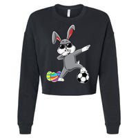 Dabbing Easter Bunny Rabbit Dab Soccer Player Cropped Pullover Crew